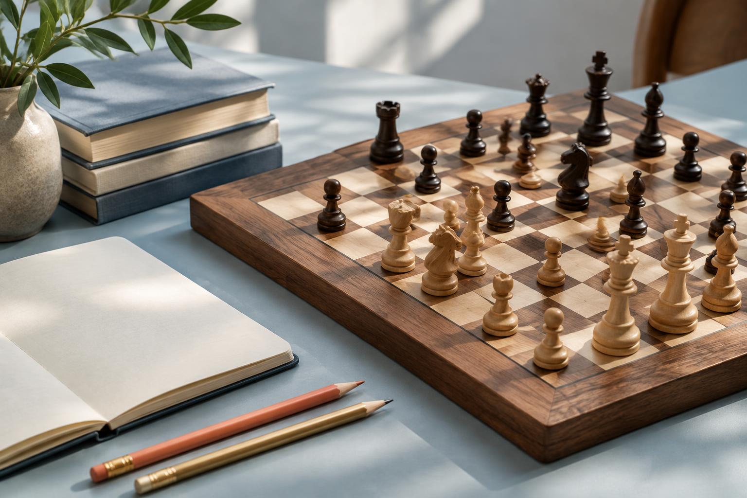 Échiquier évoquant le projet TIA CHESS